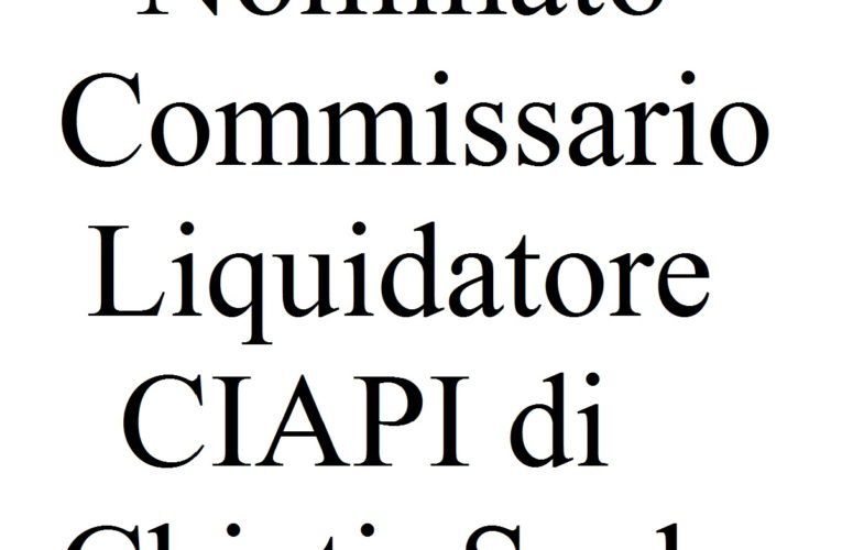 Nominato Commissario Liquidatore CIAPI di Chieti Scalo