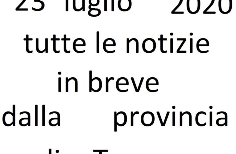 23 luglio 2020 notizie in breve Teramo