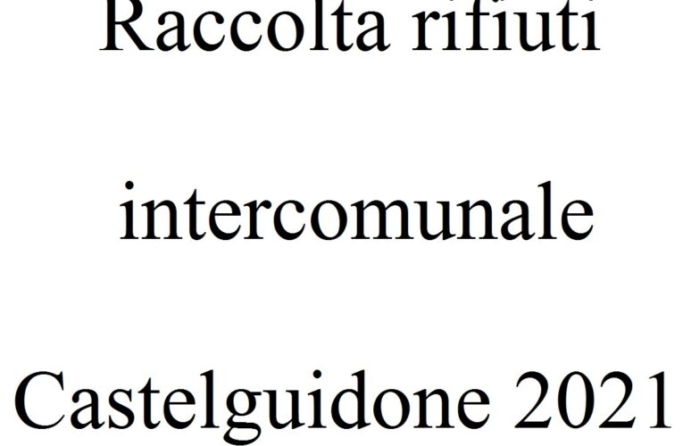 Raccolta rifiuti intercomunale Castelguidone 2021