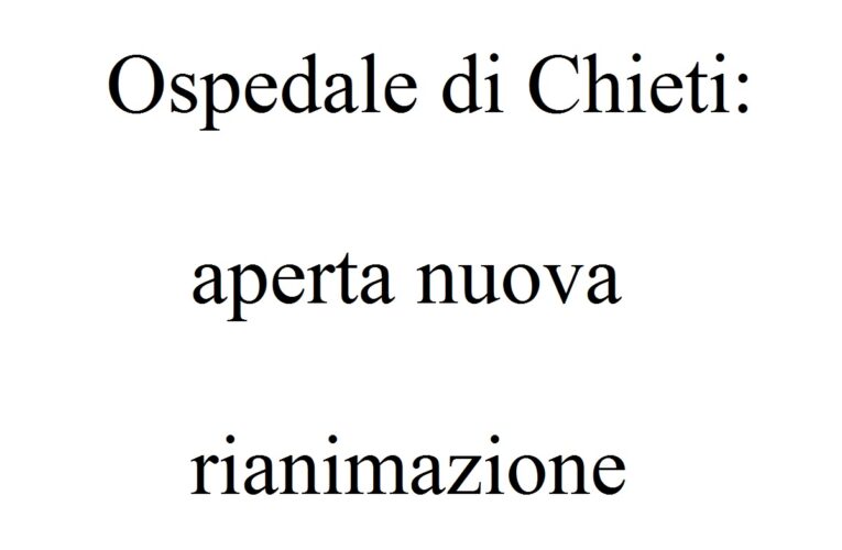 Ospedale di Chieti: aperta nuova rianimazione
