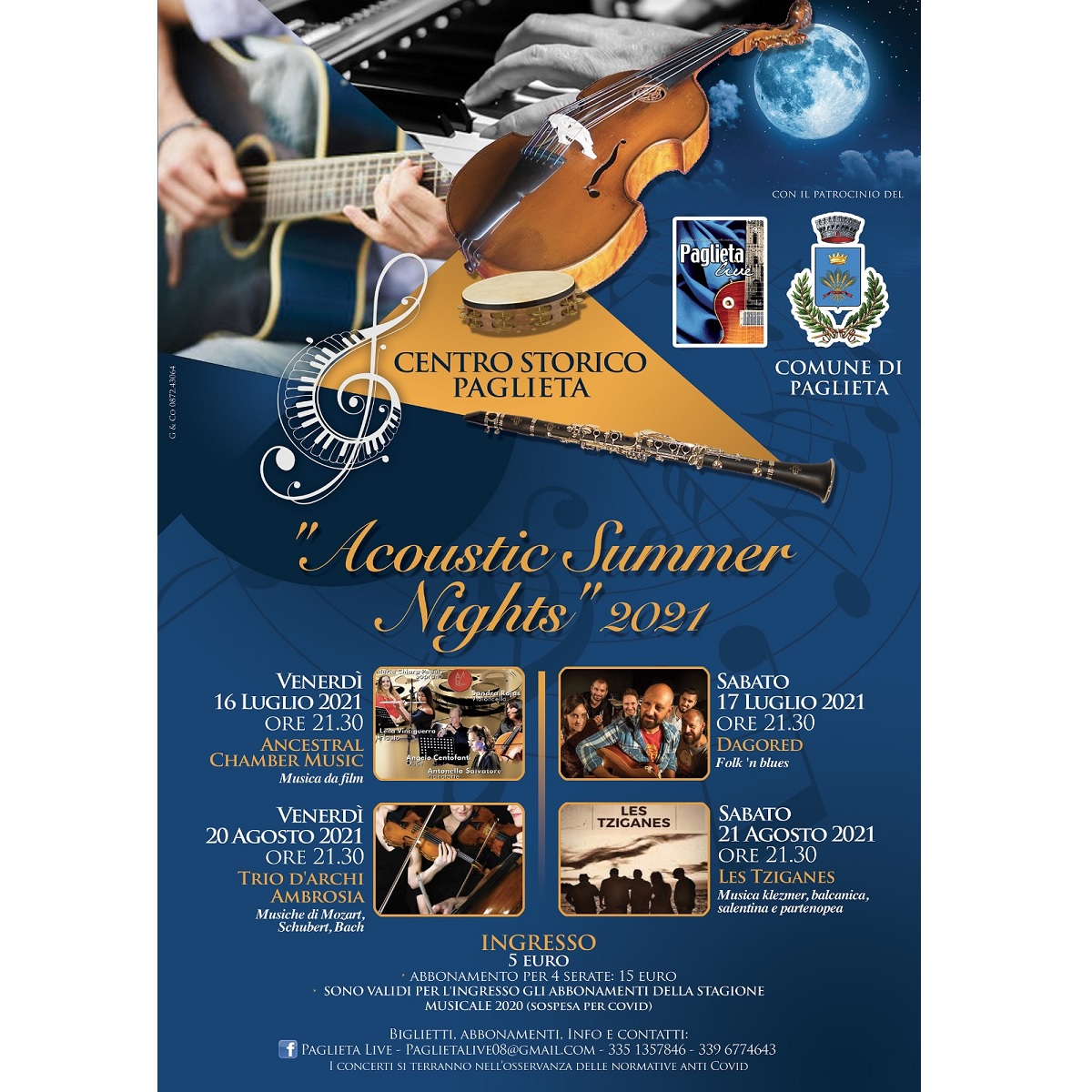 Inizia oggi la rassegna Acoustic Summer Nights 2021 locandina