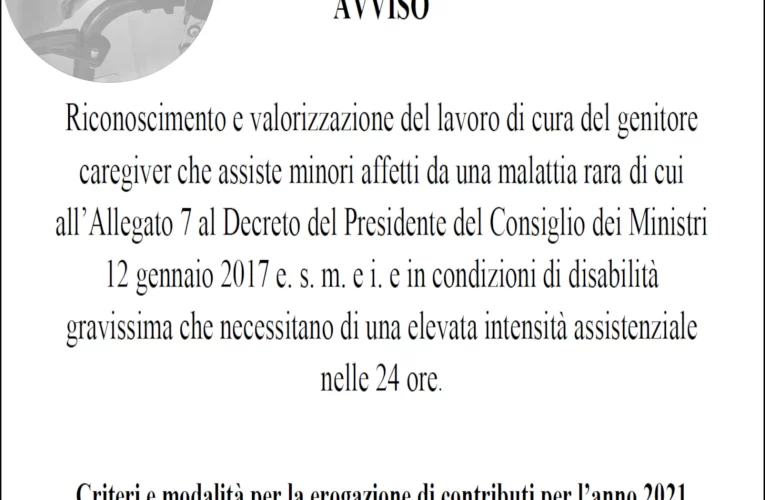 Contributi 2021 al genitore caregiver di minori disabili