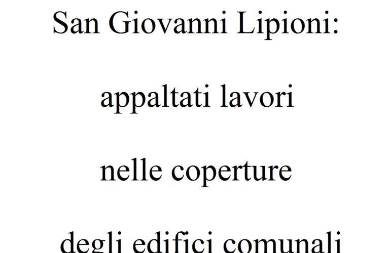 San Giovanni Lipioni: appaltati lavori edifici comunali