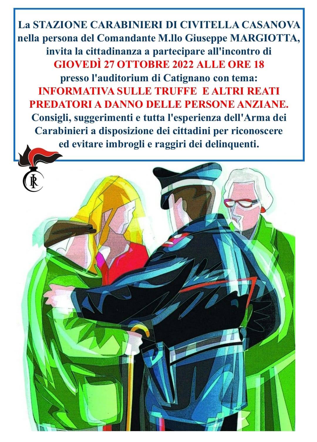 Civitella Casanova: evento no truffe 27 ottobre 2022