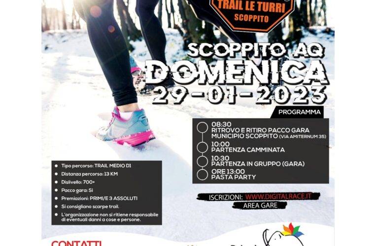 Trail a Scoppito il 29 Gennaio 2023: “Le Turri”