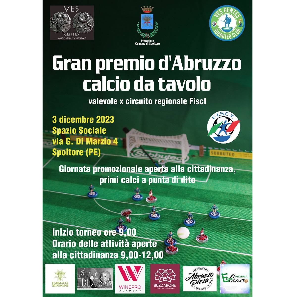 Gran Premio d'Abruzzo di Calcio da Tavolo a Spoltore 3 dicembre 2023 foto