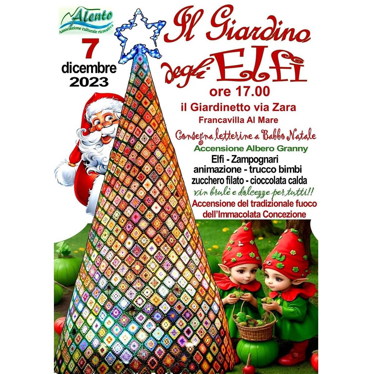 Il giardino degli elfi presso il Giardino di Via Zara a Francavilla Al Mare 7 dicembre 2023 foto