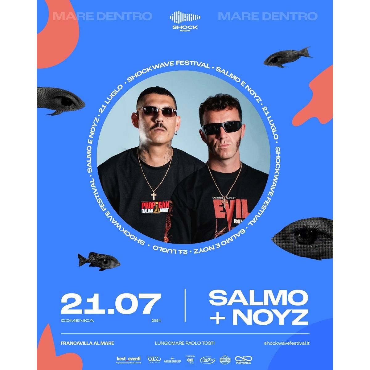 Salmo e Noyz Narcos il 21 luglio 2024 allo ShockWave Festival di Francavilla foto