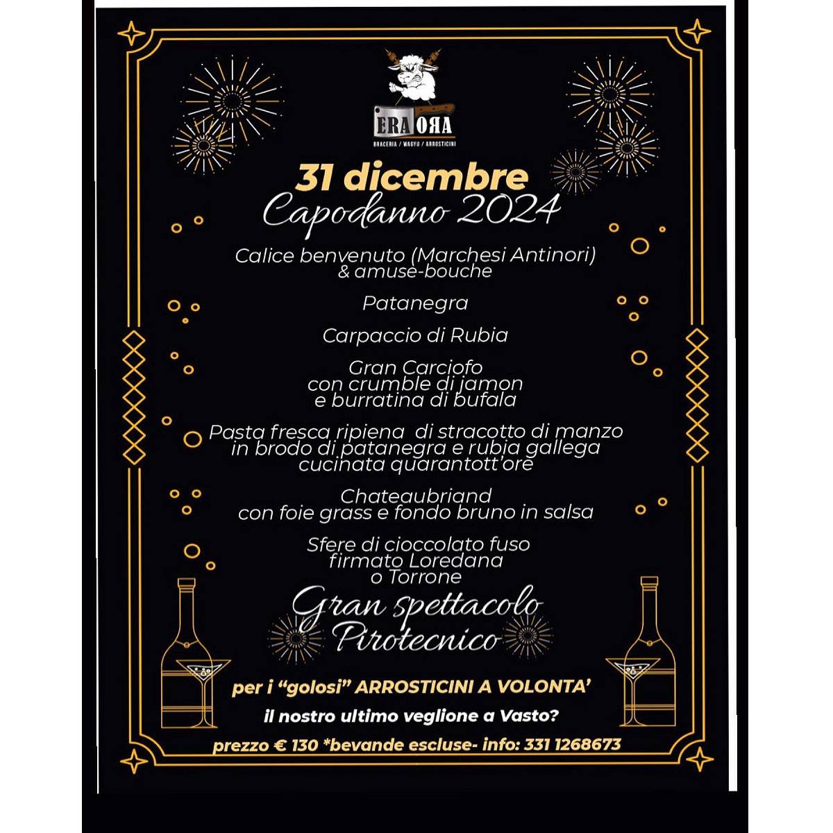 Capodanno 2024 presso Era Ora Braceria Wagyu e Arrosticini a Vasto foto