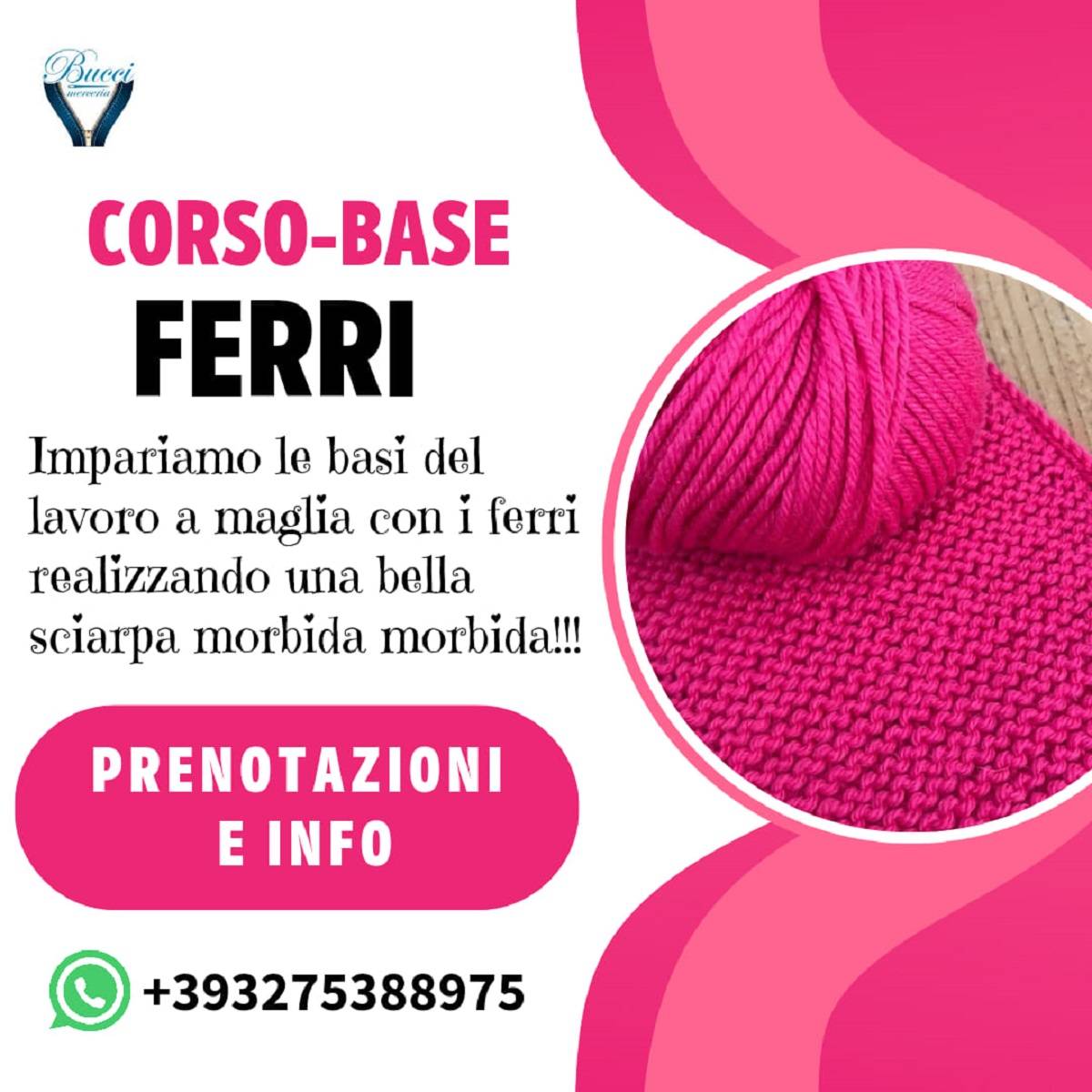 Corso base ferri presso Bucci Merceria a Pescara 13 dicembre 2023 foto