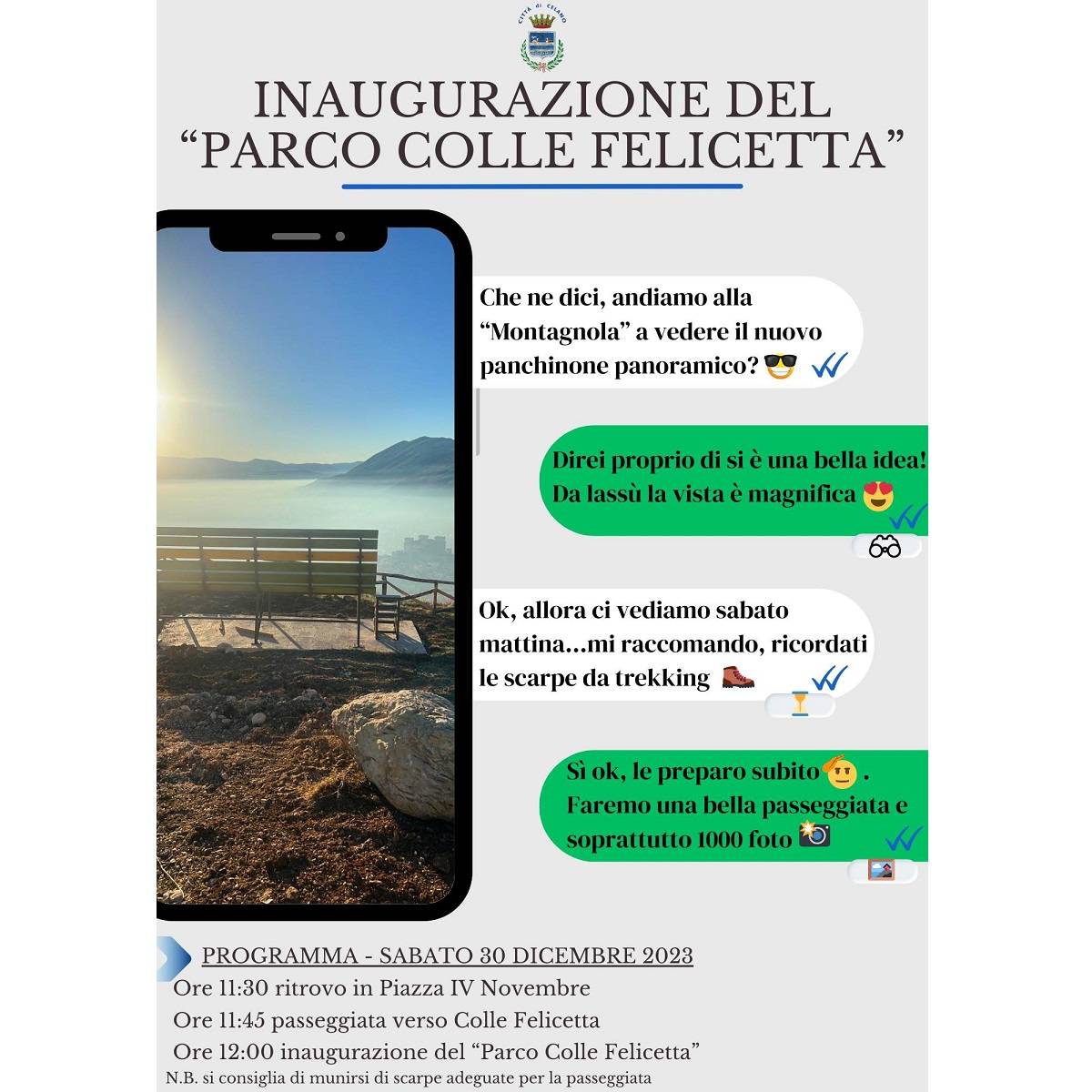 Inaugurazione del Parco Colle Felicetta a Celano 30 dicembre 2023 foto