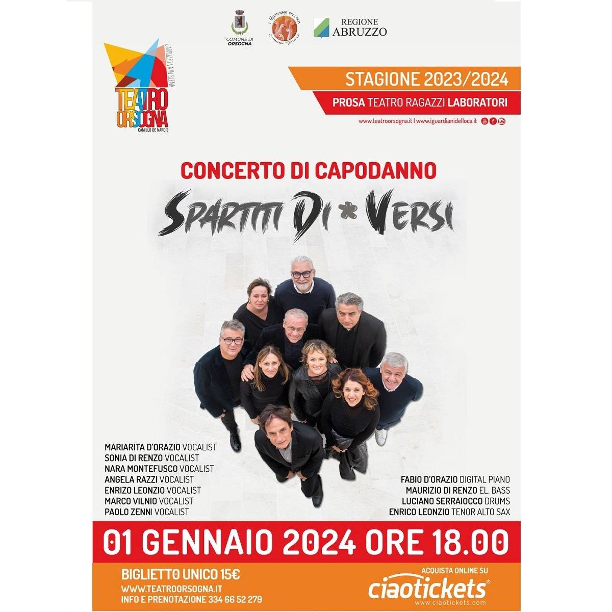Spartiti DiVersi live in concerto presso il Teatro a Orsogna 1 gennaio 2024 foto