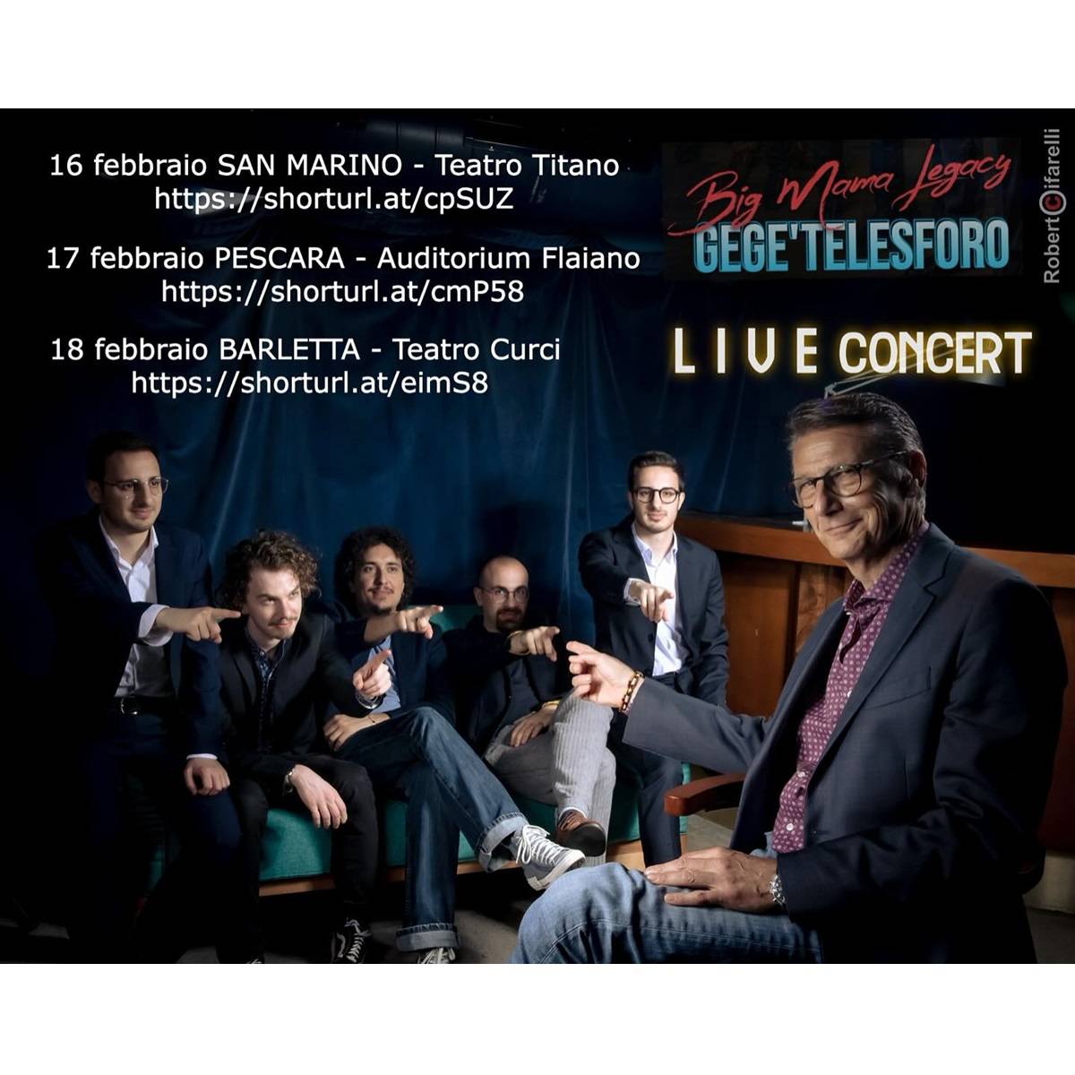 Gegè Telesforo presso l'Auditorium Flaiano a Pescara 17 febbraio 2024 foto