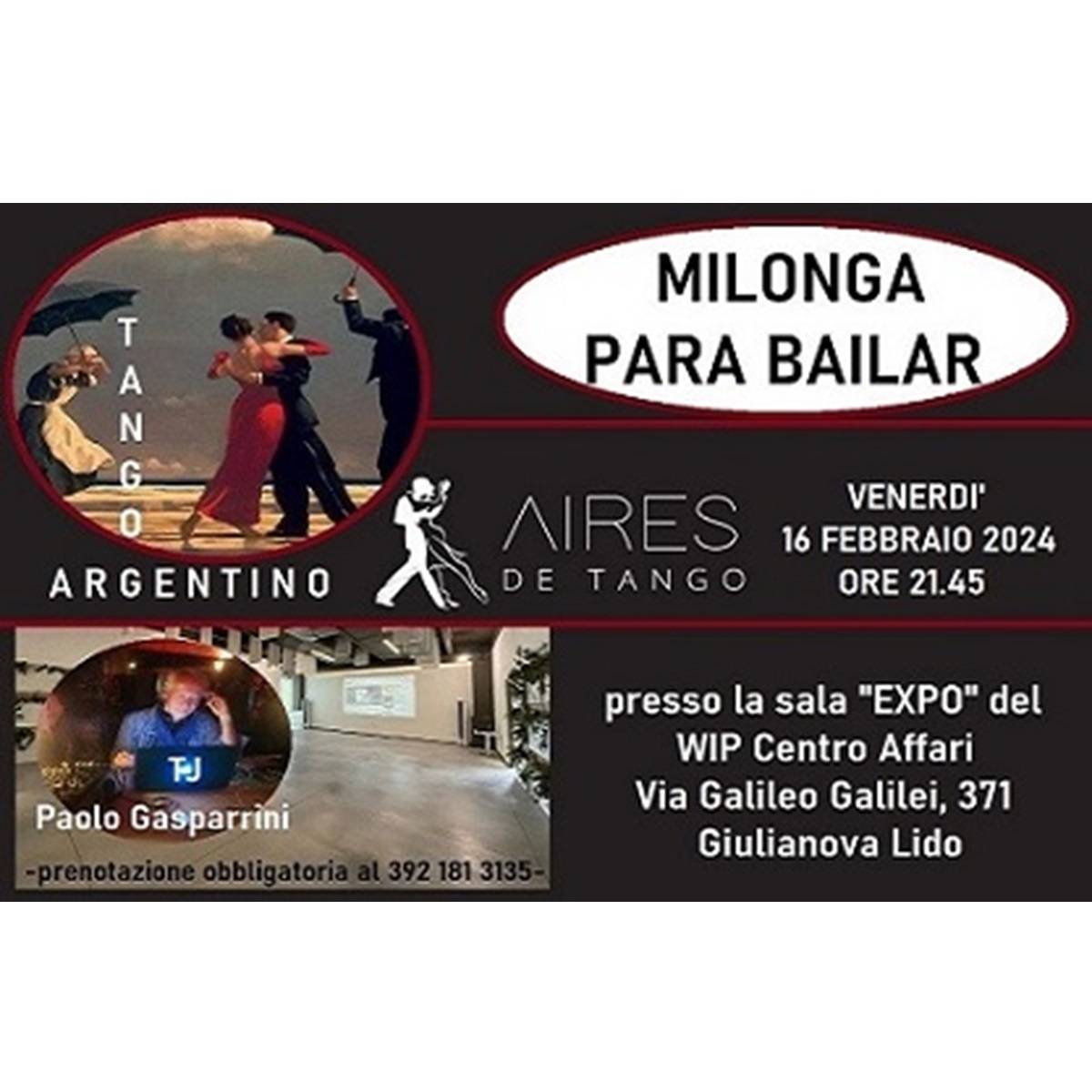Milonga para bailar presso la sala expo all'interno del Wip Centro Affari a Giulianova 16 febbraio 2024 foto