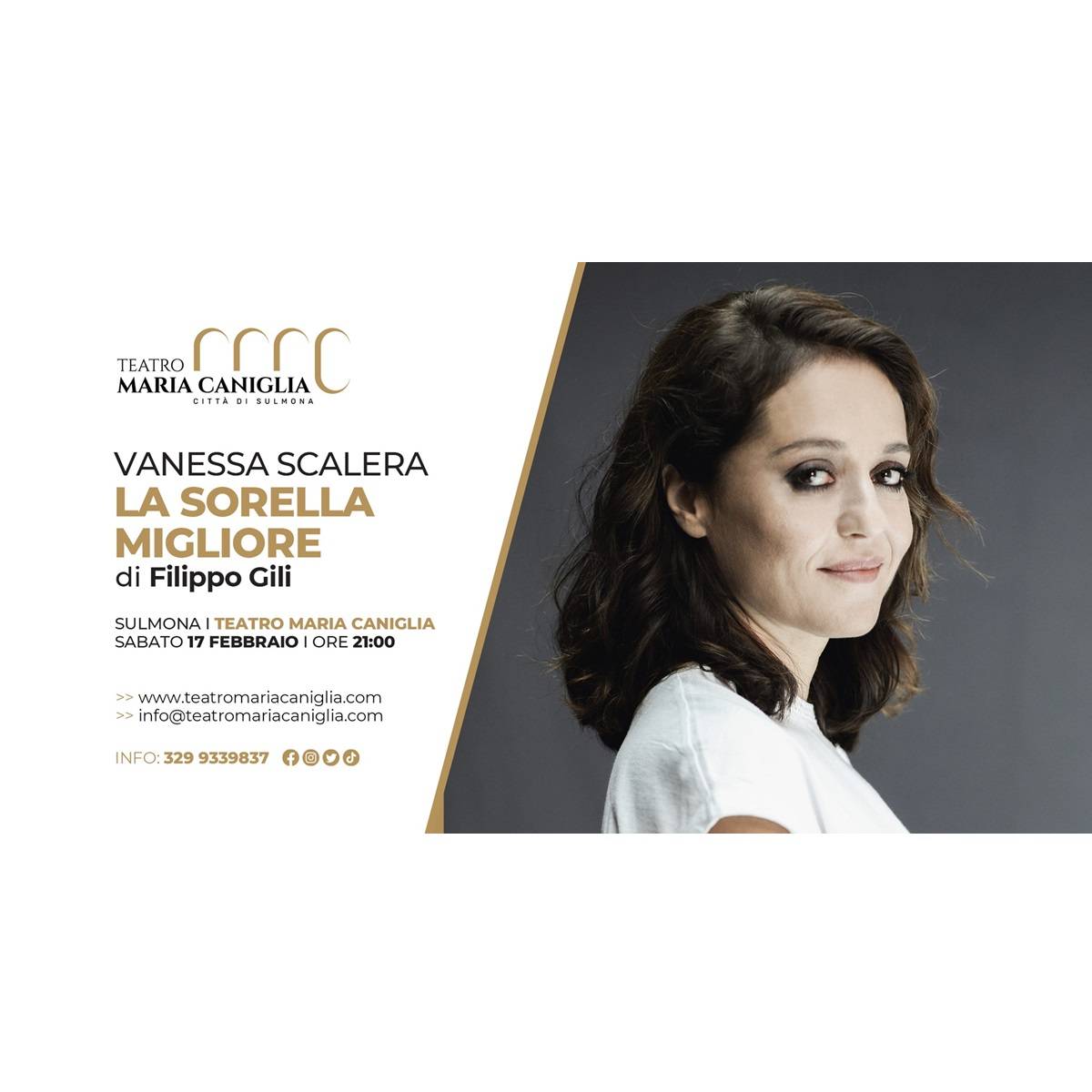 Vanessa Scalera in La sorella migliore a Sulmona sabato 17 febbraio 2024 foto