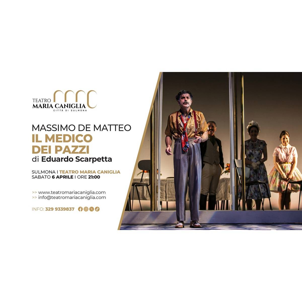 Il Medico dei Pazzi di Scarpetta con Massimo De Matteo a Sulmona 6 aprile 2024 foto