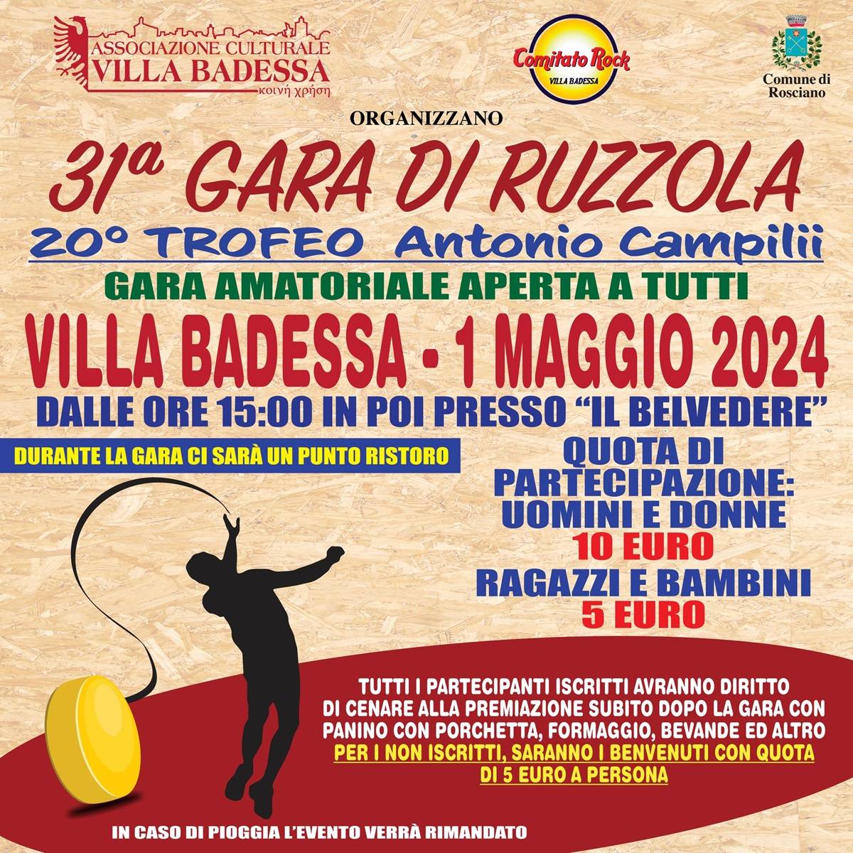 31a Gara di Ruzzola a Villa Badessa mercoledì 1 maggio 2024 foto