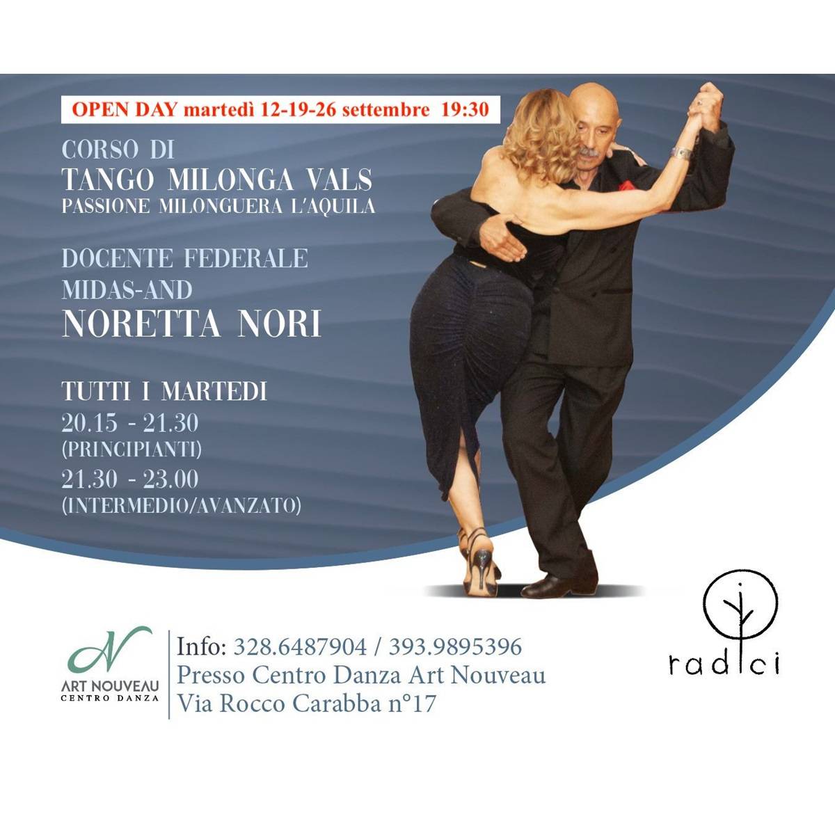 Open day Corso Tango Argentino a L’Aquila con Noretta Nori 23 aprile 2024 foto