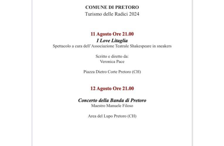 Pretoro: tre giorni di eventi dal 10 al 12 agosto 2024