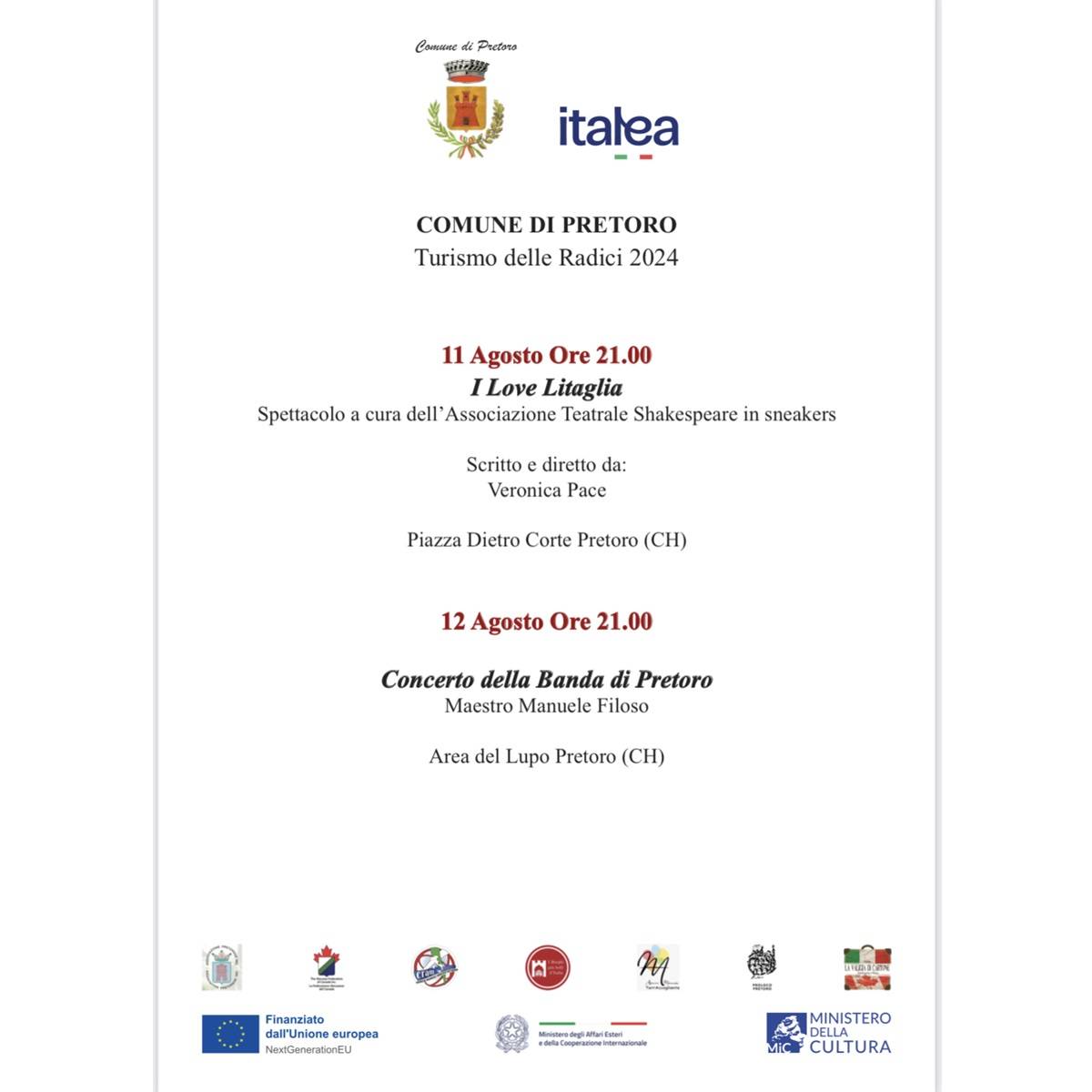 Pretoro tre giorni di eventi dal 10 al 12 agosto 2024