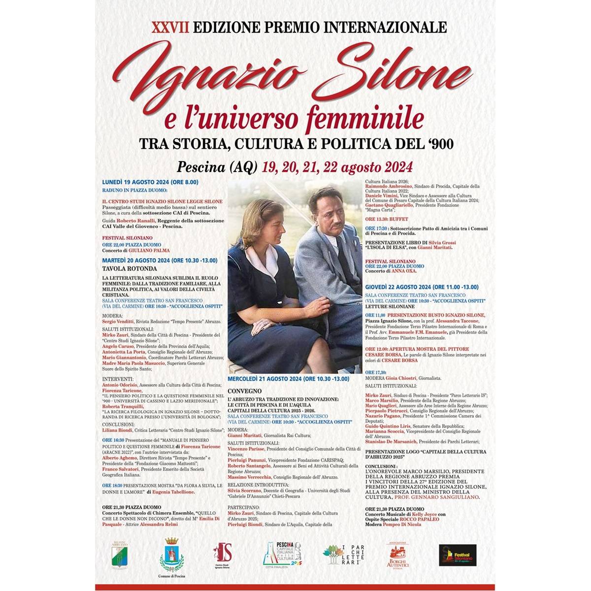 Programma del 27° Premio Internazionale Ignazio Silone