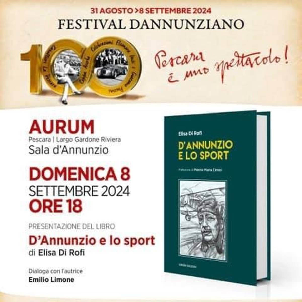 Presentazione di D'Annunzio e lo sport di Elisa Di Rofi 8 settembre 2024 foto
