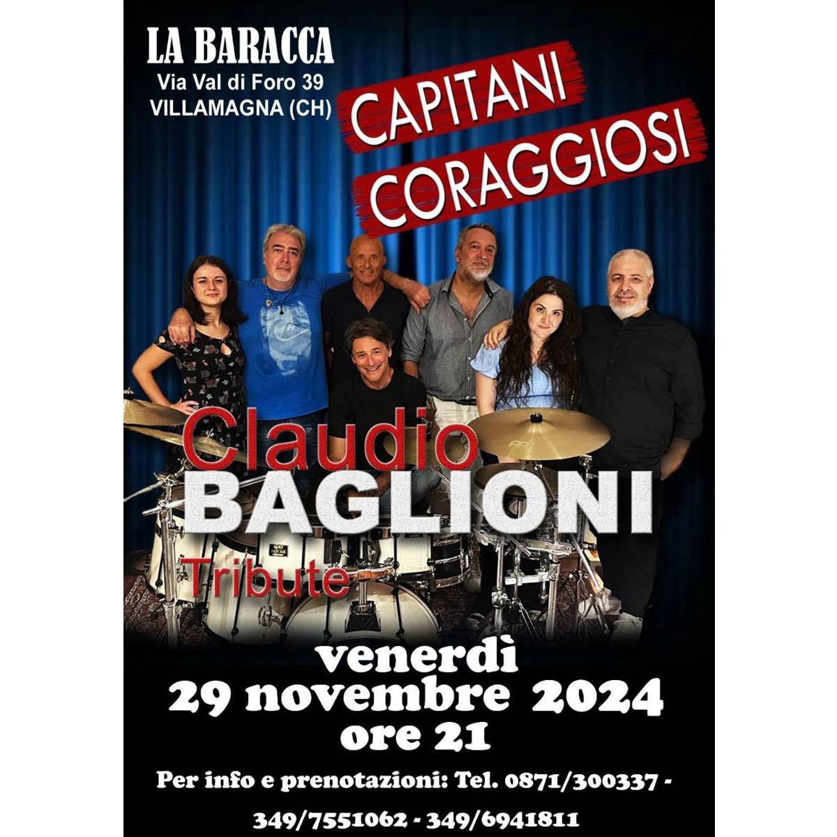 Cena in Compagnia - Capitani coraggiosi Claudio Baglioni tribute 29 novembre 2024 foto