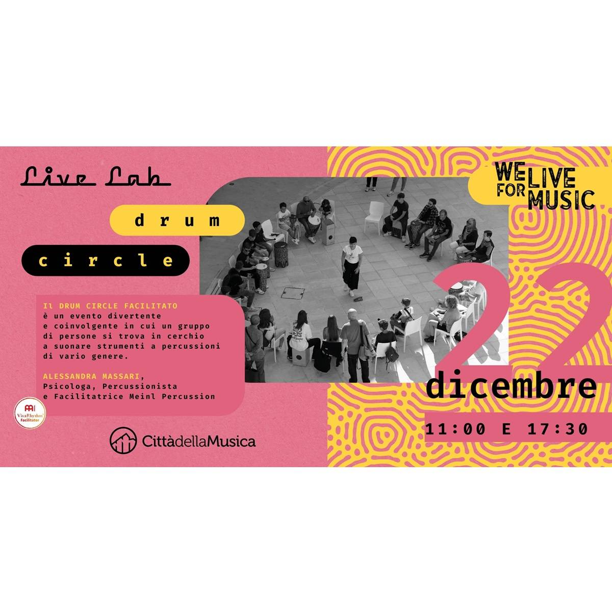 Drum Circle Facilitato presso Città della Musica a San Giovanni Teatino 22 dicembre 2024 foto