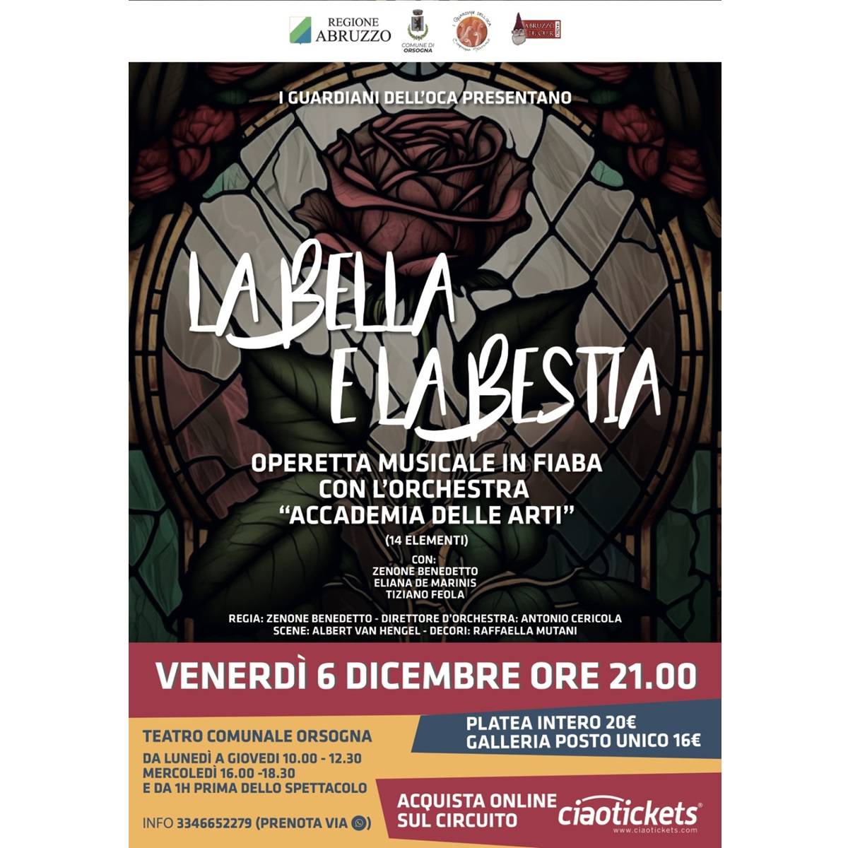 La Bella e la Bestia a Orsogna venerdì 6 dicembre 2024