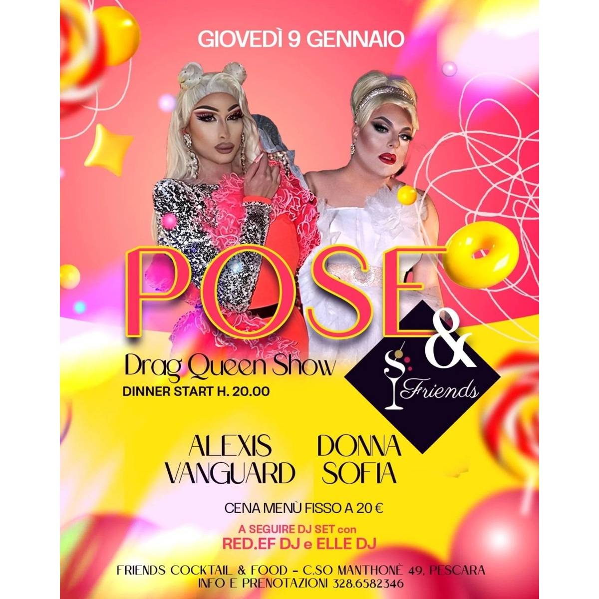 9 gennaio 2025 Pose&Friends Dinner Show foto