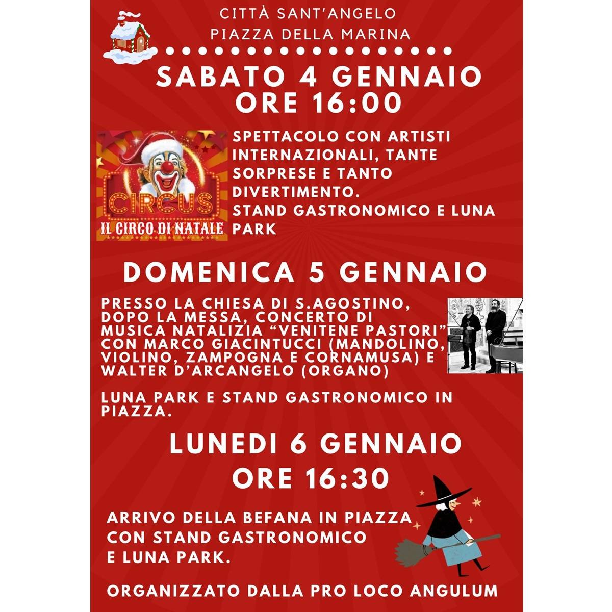 Altri mega eventi della Pro loco Angulum Aps di Città Sant'Angelo dal 4 al 6 gennaio 2025 foto