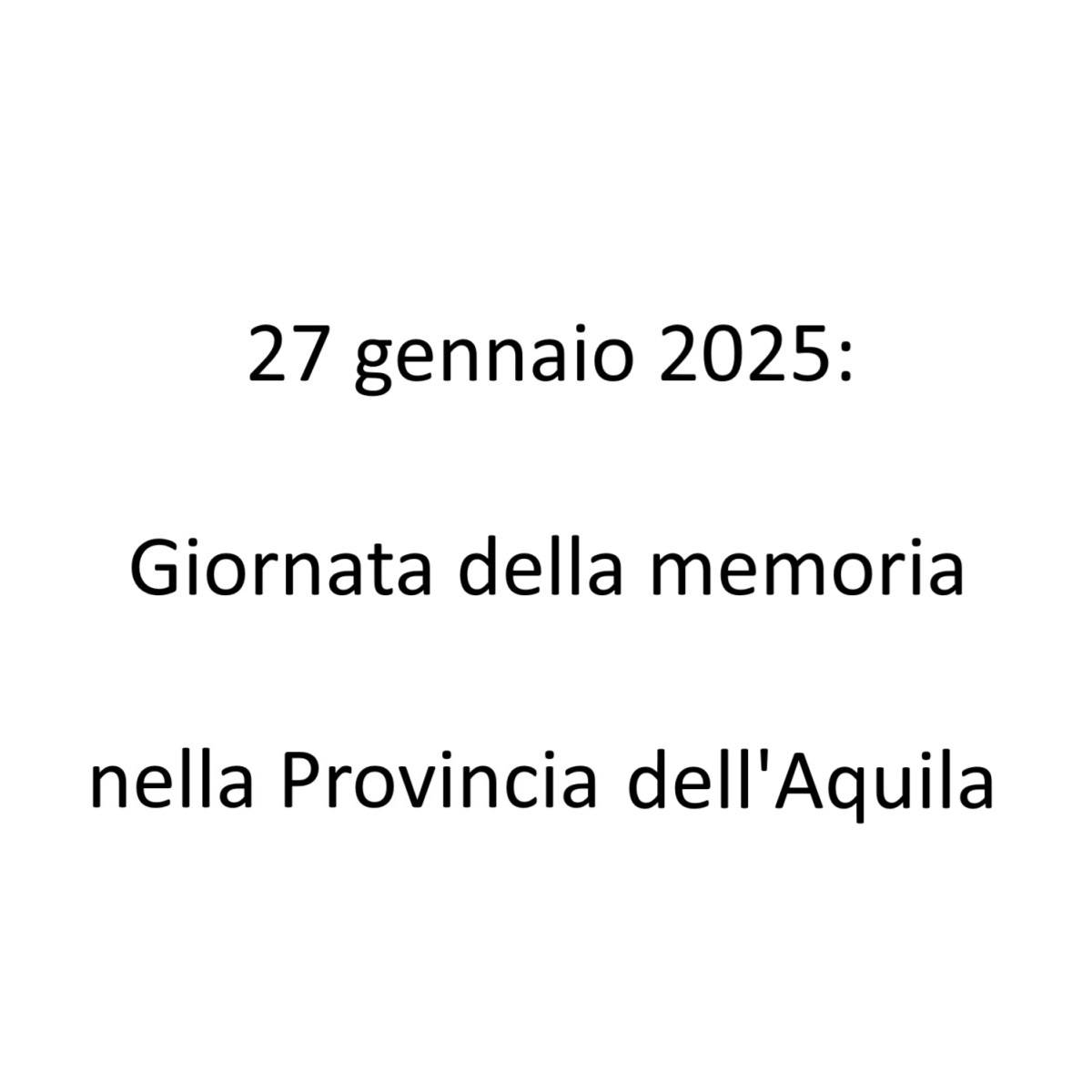 Giornata della Memoria nella Provincia dell'Aquila