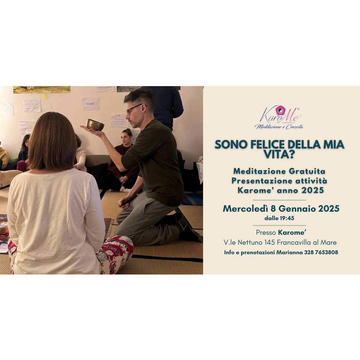 Meditazione gratuita presso KaroMe' Meditazione e Crescita a Francavilla al Mare 8 gennaio 2025 foto