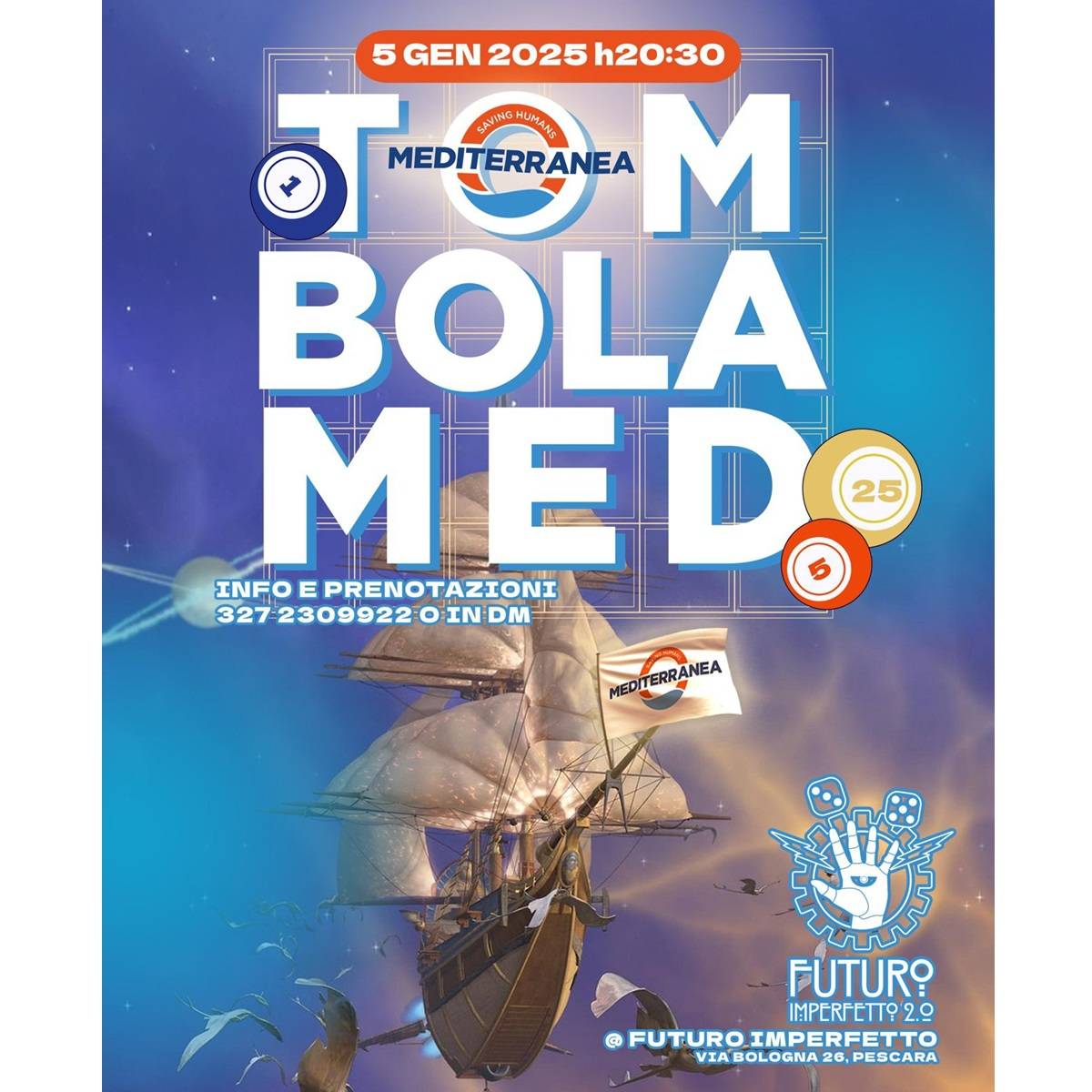 Tombolata solidale per Mediterranea Saving Humans a Pescara 5 gennaio 2025 foto