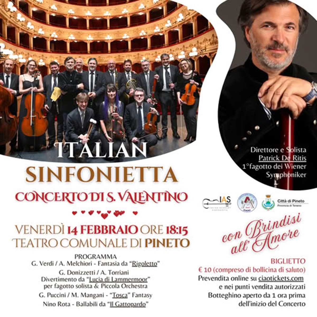Concerto di San Valentino con Brindisi all'Amore presso il Teatro Comunale a Pineto 14 febbraio 2025 foto