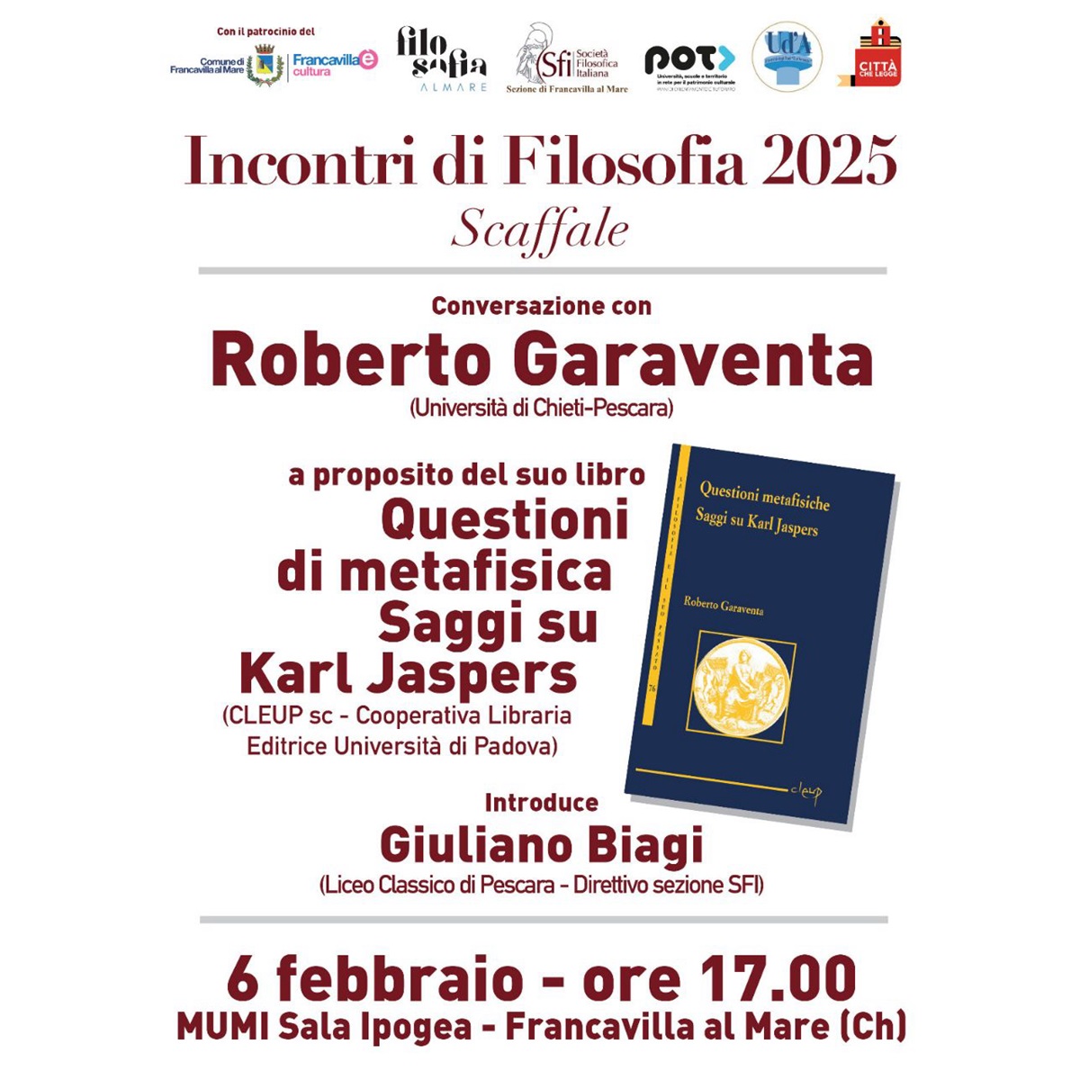 Roberto Garaventa - Questioni di metafisica a Francavilla al Mare 6 febbraio 2025 foto