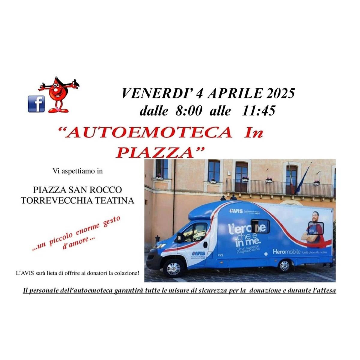 Autoemoteca in piazza presso Piazza San Rocco a Torrevecchia Teatina 4 aprile 2025 foto
