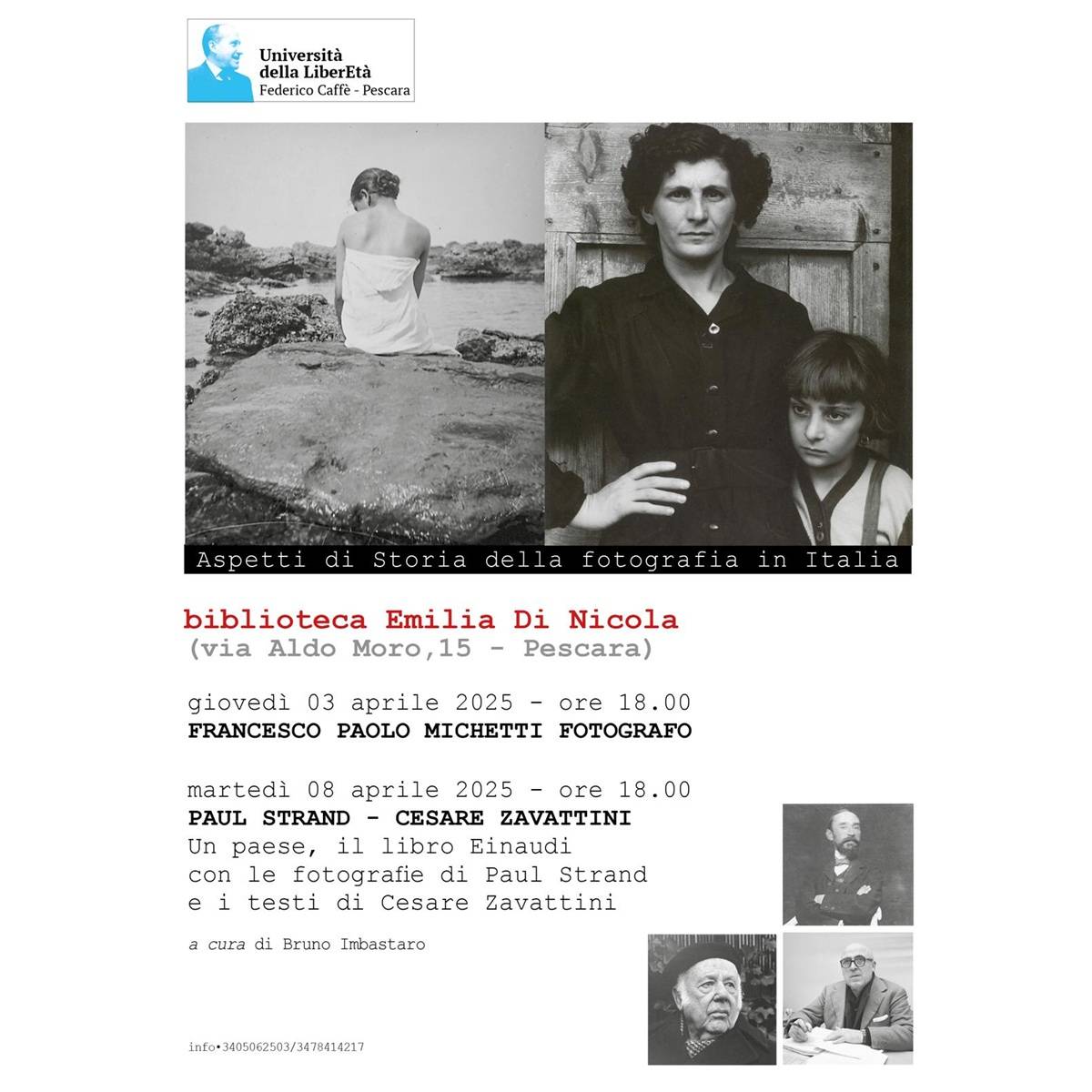 Francesco Paolo Michetti fotografo presso la Biblioteca Emilia Di Nicola a Pescara 3 aprile 2025 foto