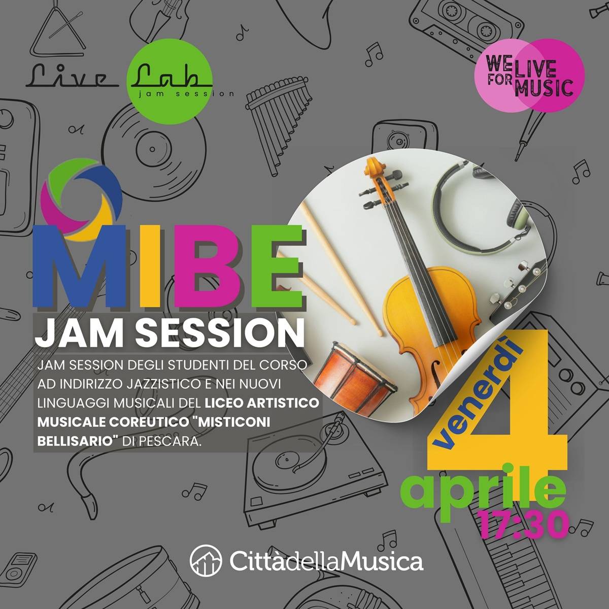 Jam Session MIBE - I ragazzi del Liceo Artistico Musicale Coreutico Misticoni Bellisario 4 aprile 2025 foto