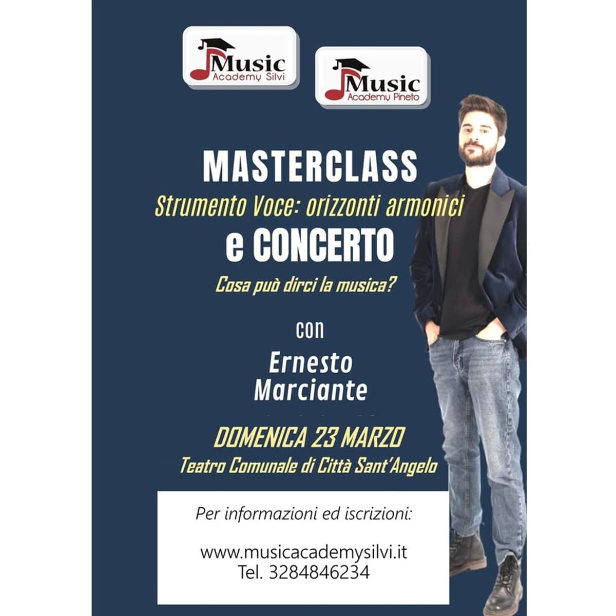 Masterclass e concerto di Ernesto Marciante presso il Teatro Comunale a Città Sant’Angelo 23 marzo 2025 foto