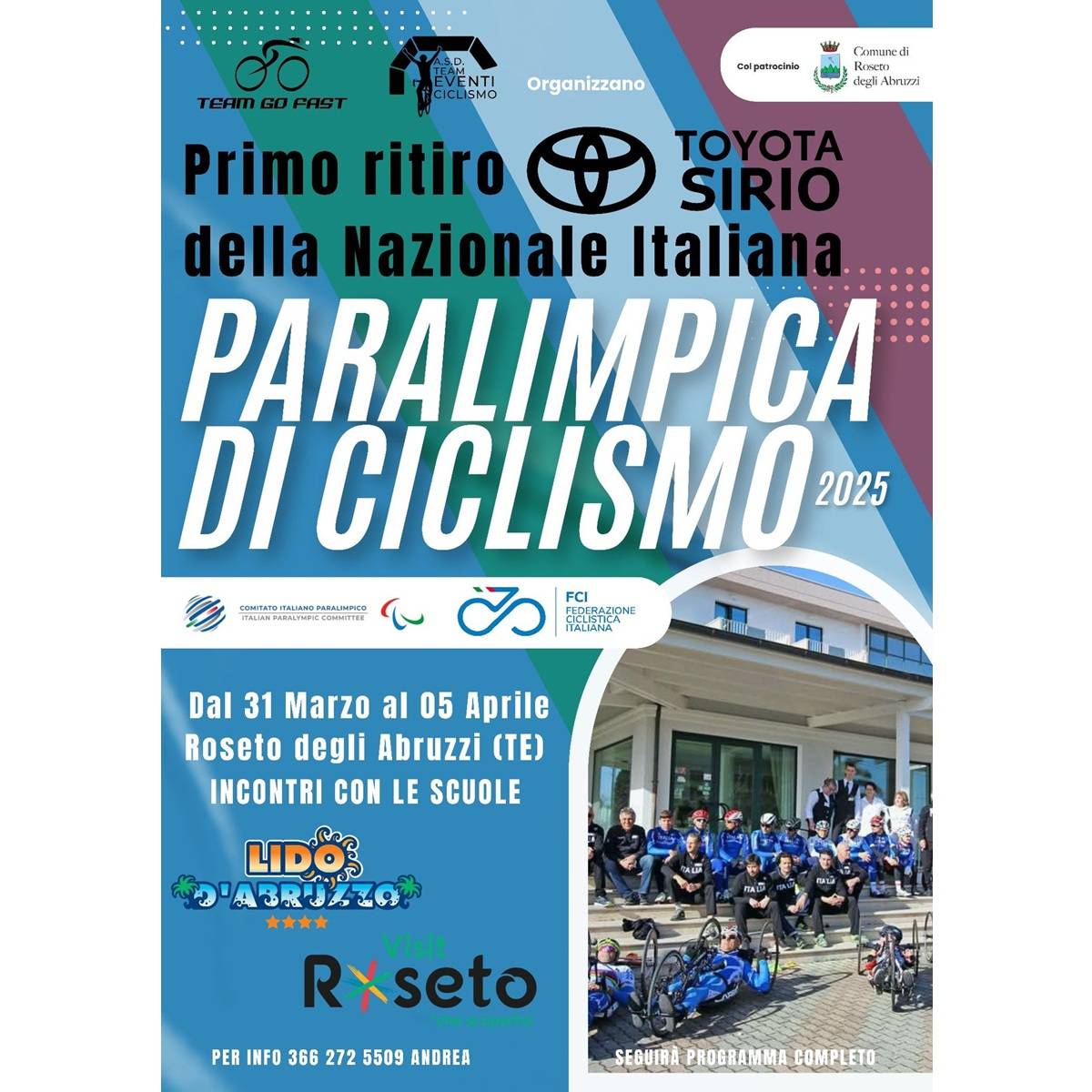 Roseto degli Abruzzi pronta ad accogliere nazionale di paraciclismo