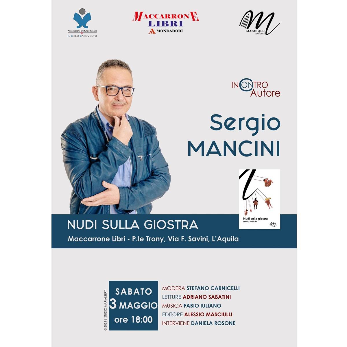 Presentazione di Nudi sulla giostra presso la Libreria Maccarrone a L'Aquila 3 maggio 2025 foto