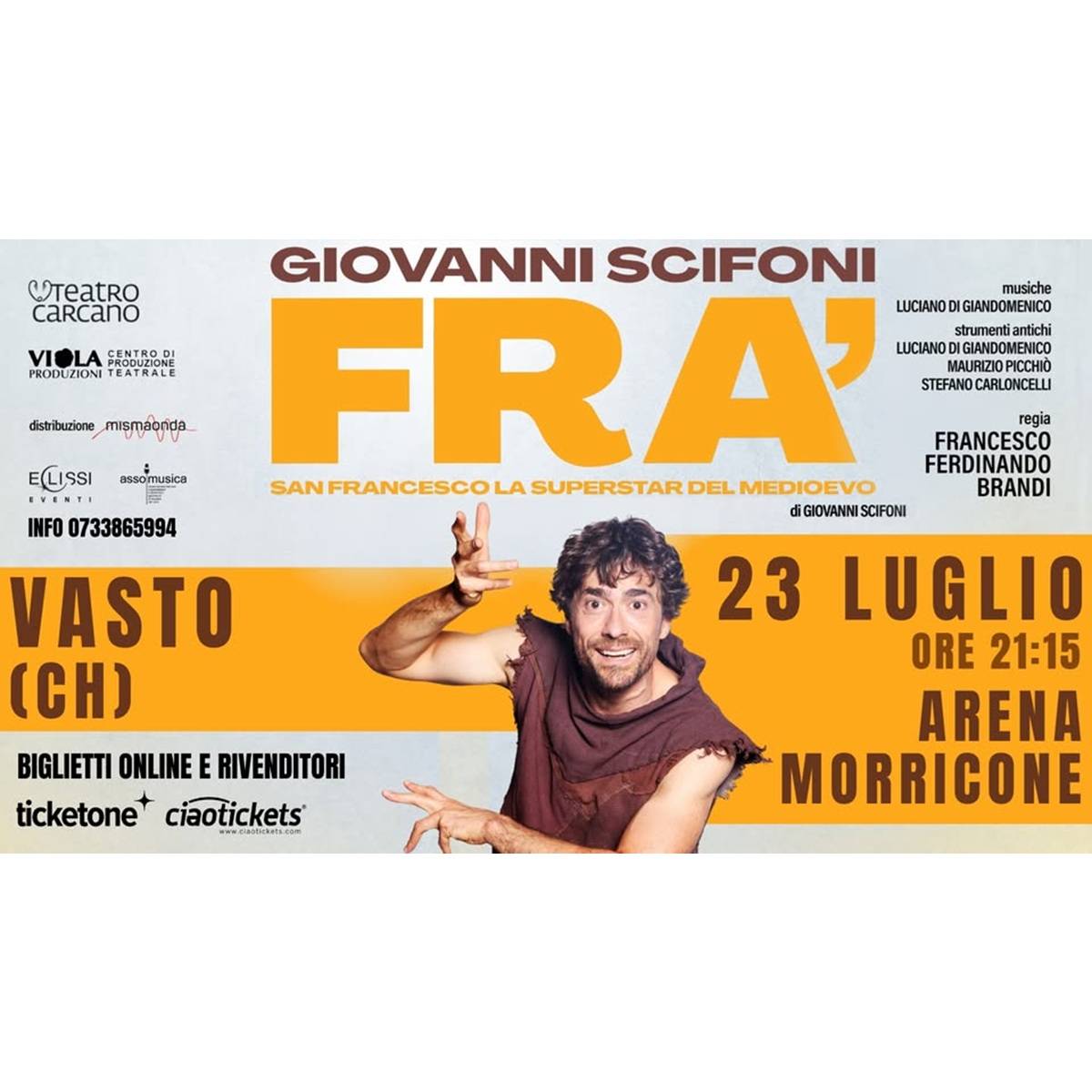 Fra' - San Francesco, la superstar del Medioevo a Vasto 23 luglio 2025 foto