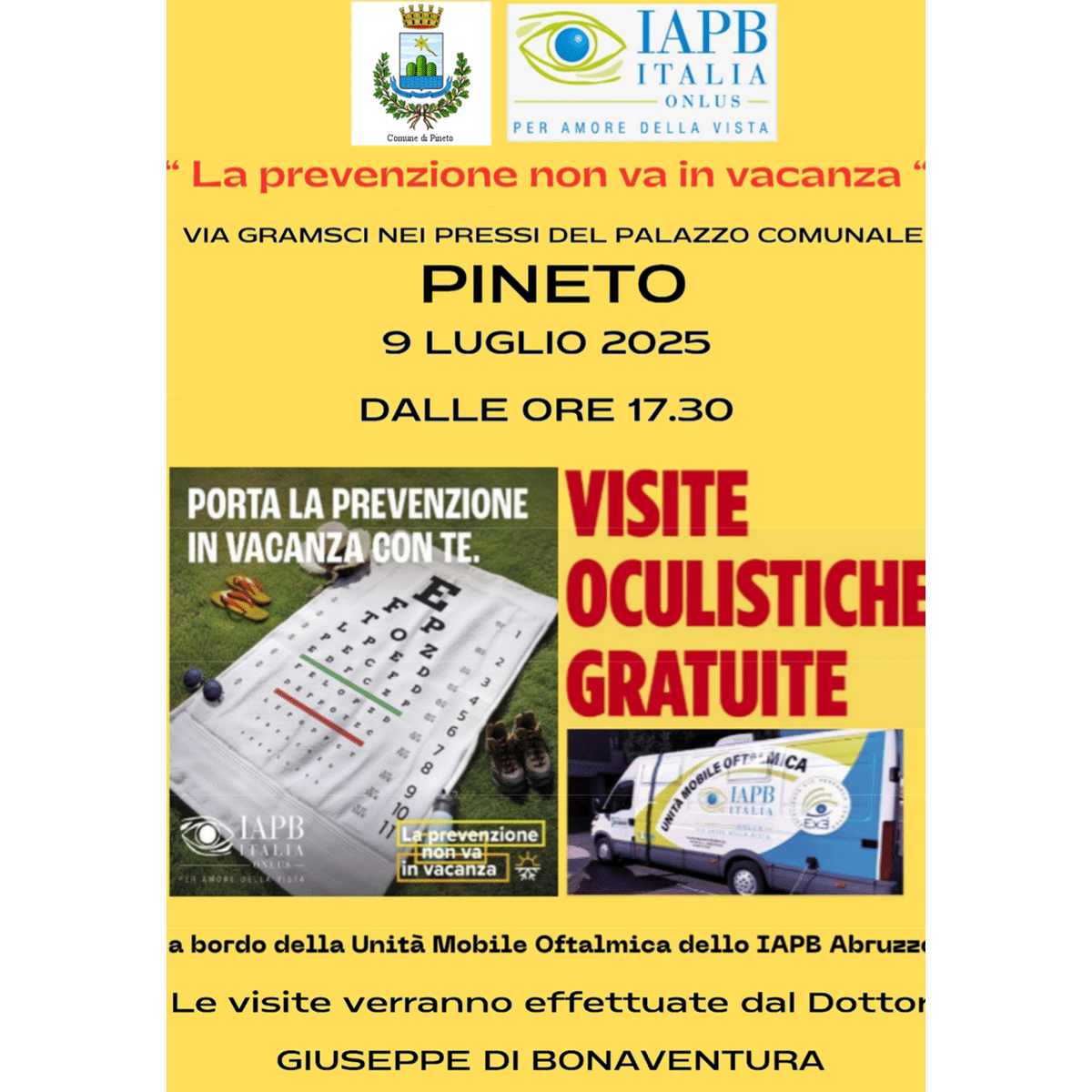 Anche a Pineto la campagna La Prevenzione non va in vacanza