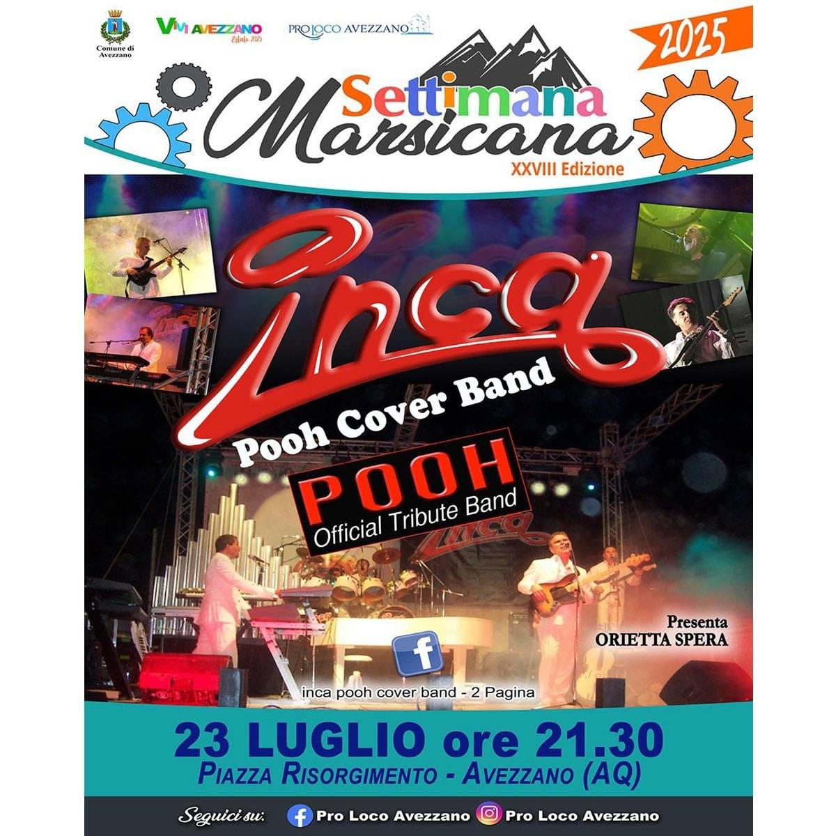 Inca Pooh Cover Band presso Piazza Risorgimento ad Avezzano 23 luglio 2025 foto