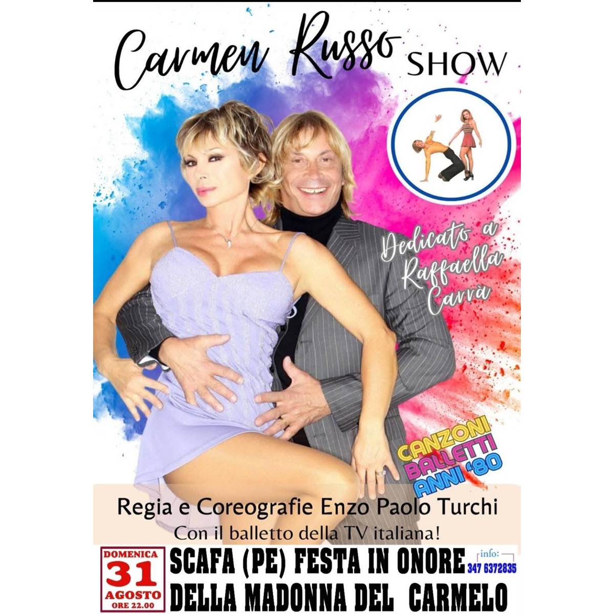 Carmen Russo Show - dedicato a Raffaella Carrà a Scafa domenica 31 agosto 2025 foto