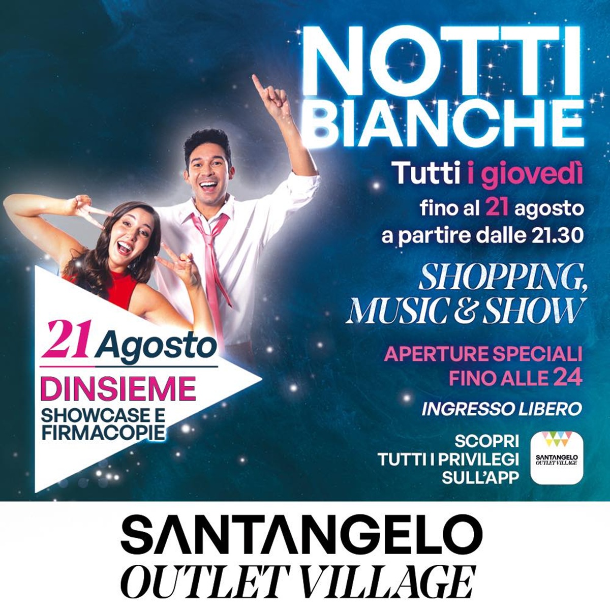 DinsiemE alla Notte bianca al Santangelo Outlet Village giovedì 21 agosto 2025 foto