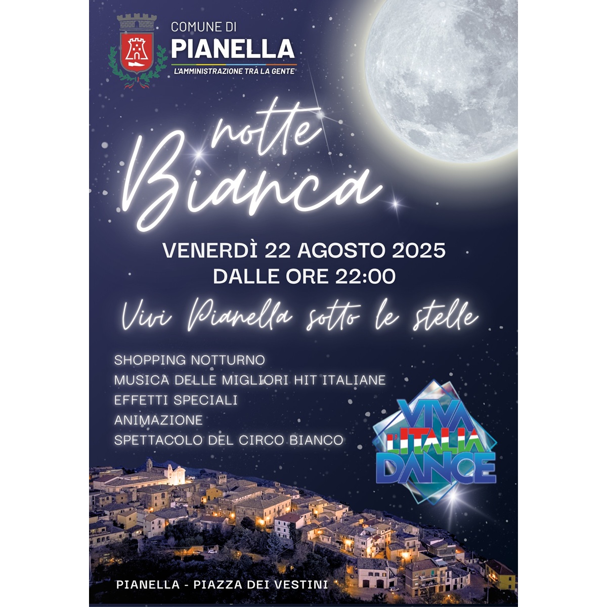 Torna la Notte Bianca a Pianella venerdรฌ 22 agosto 2025 foto