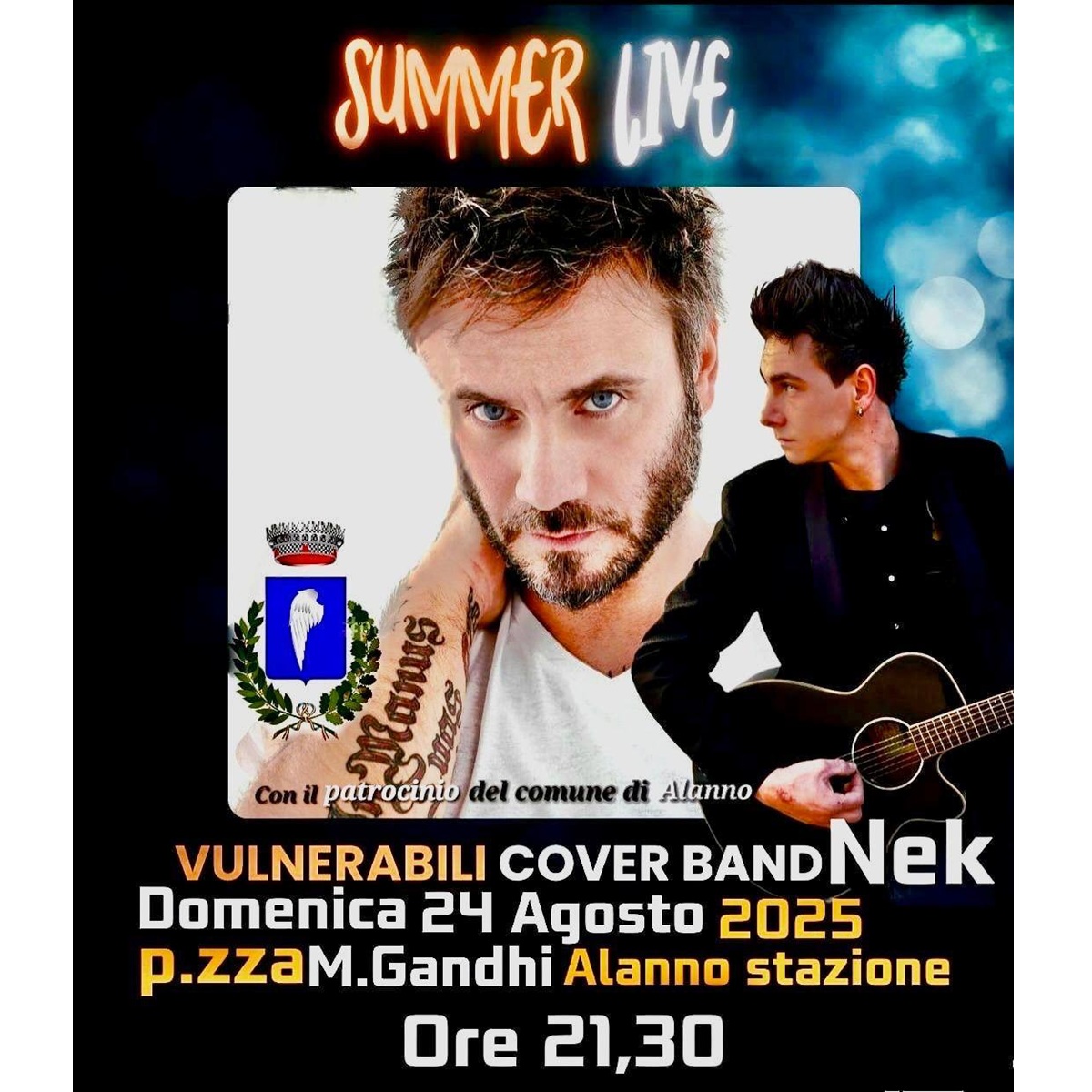 Vulnerabili cover band di Nek presso Piazza Gandhi ad Alanno Stazione 24 agosto 2025 foto