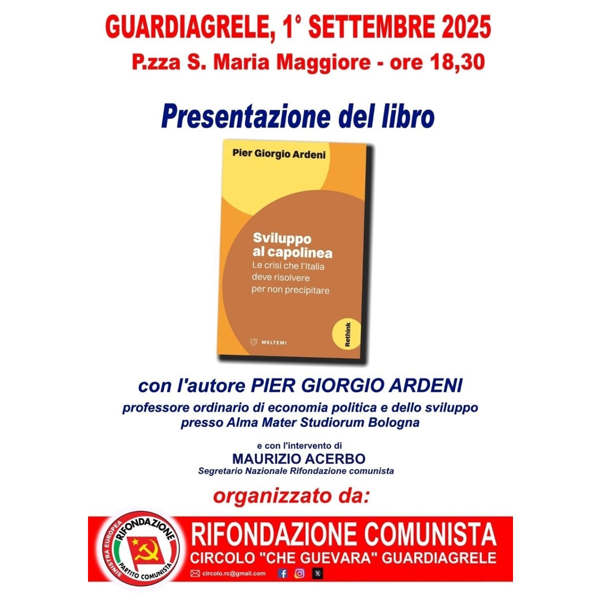 Presentazione del libro di Pier Giorgio Ardeni a Guardiagrele 1 settembre 2025 foto
